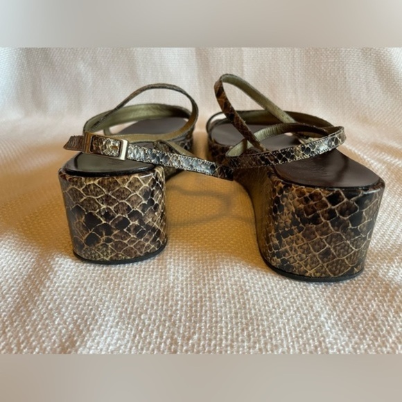Yves Saint Laurent reptile platform sandals - Picture 4 of 6